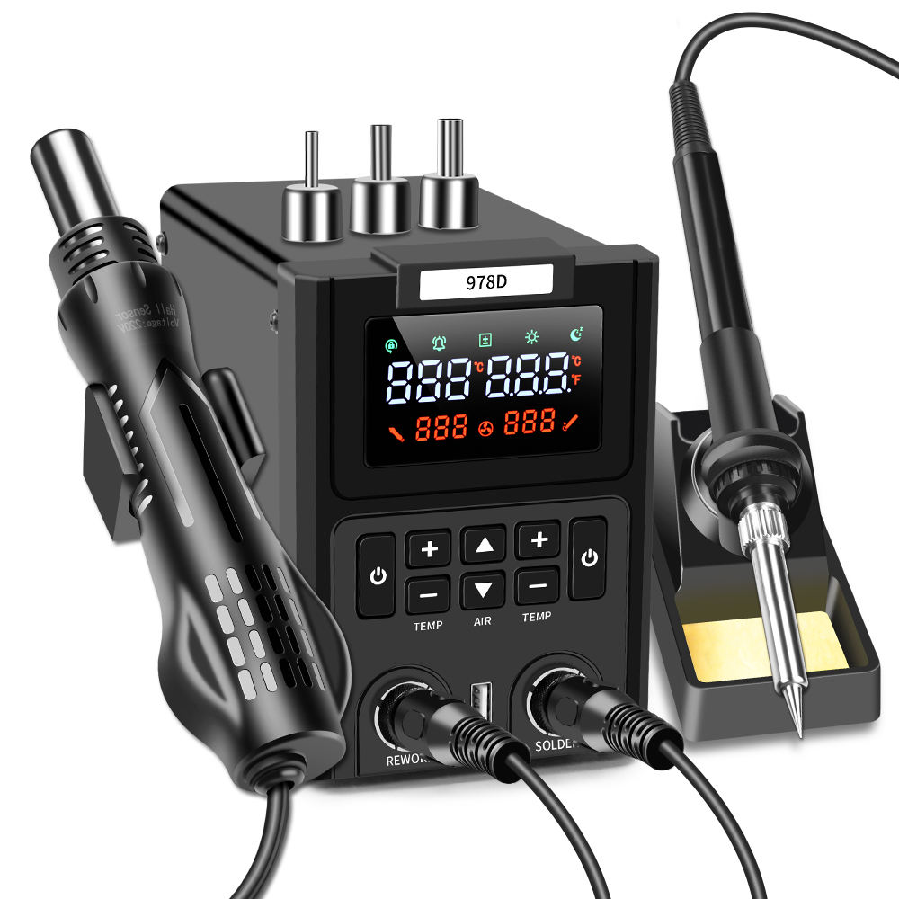 Smd Rework Station Hot Air Soldering 2 In 1 - Çift LED Dijital Ekranlı Sıcak Hava